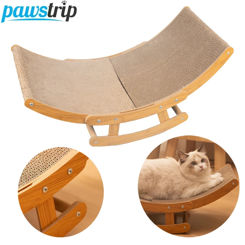Corrugated Cat Scratcher Wear-Resistant Cat Lounge Bed Grinding Claw Toys for Cats Wooden Cat Scratch Board Pet Supplies