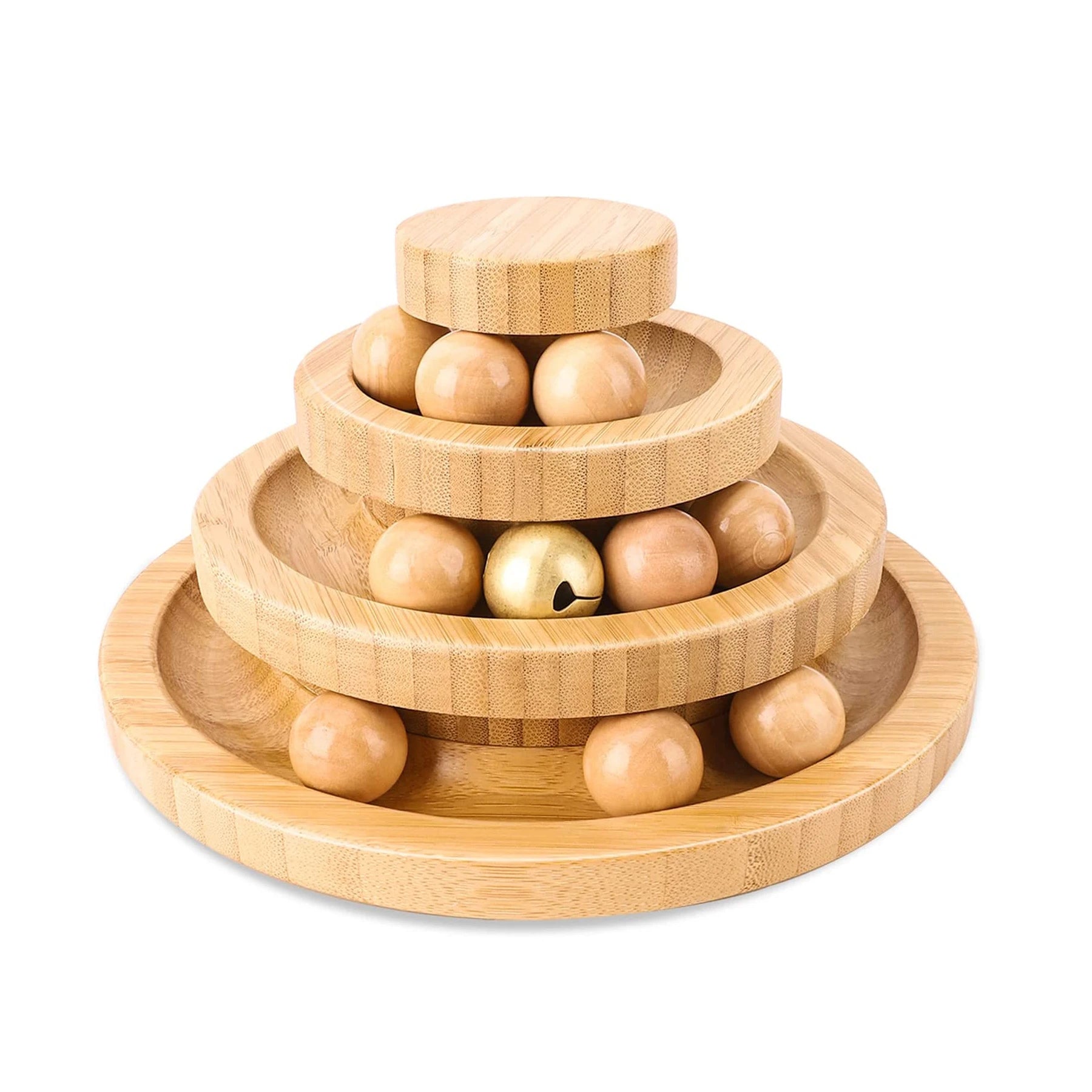 Cat Toy Self Hi Soothing Tool Cat Rotary Table Solid Wood Cat Playing Stick Bell Baby Cat Automatic Cat Play Ball Cat Supplies