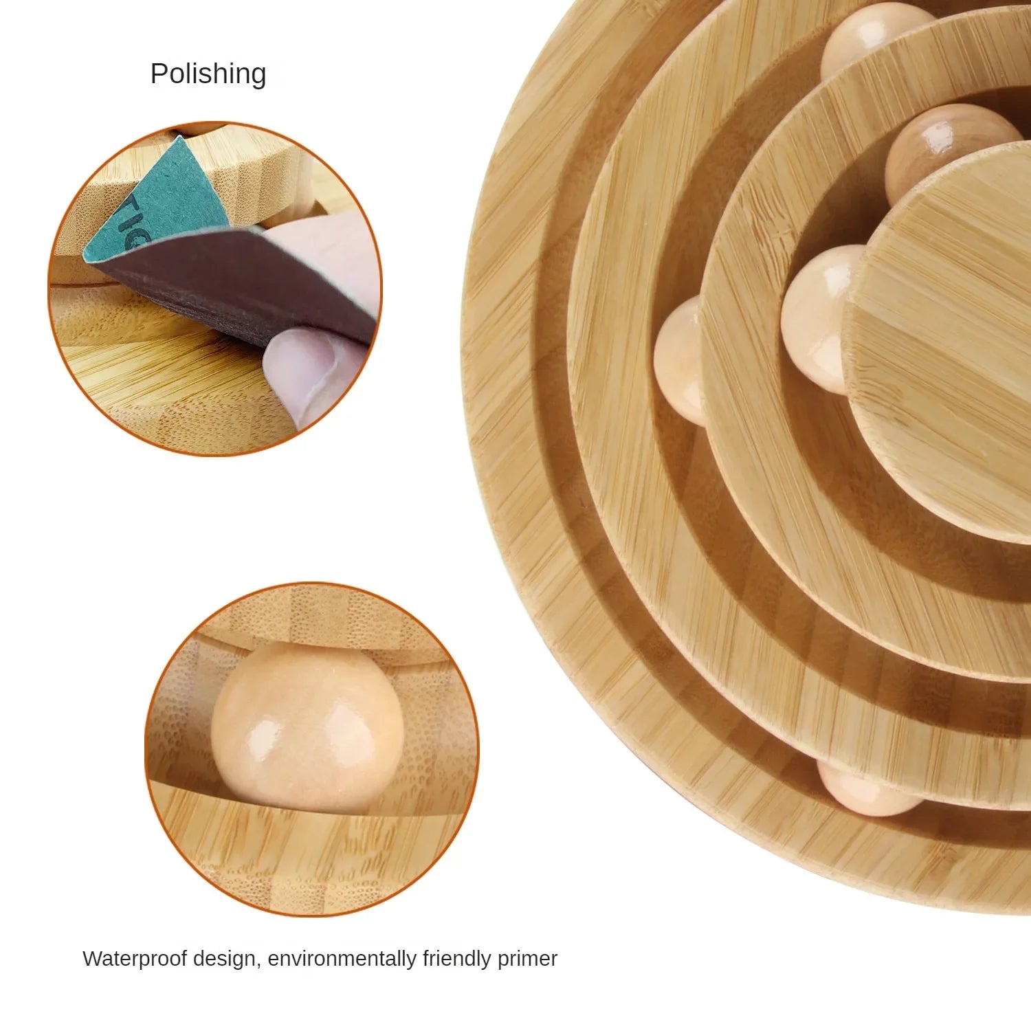 Cat Toy Self Hi Soothing Tool Cat Rotary Table Solid Wood Cat Playing Stick Bell Baby Cat Automatic Cat Play Ball Cat Supplies
