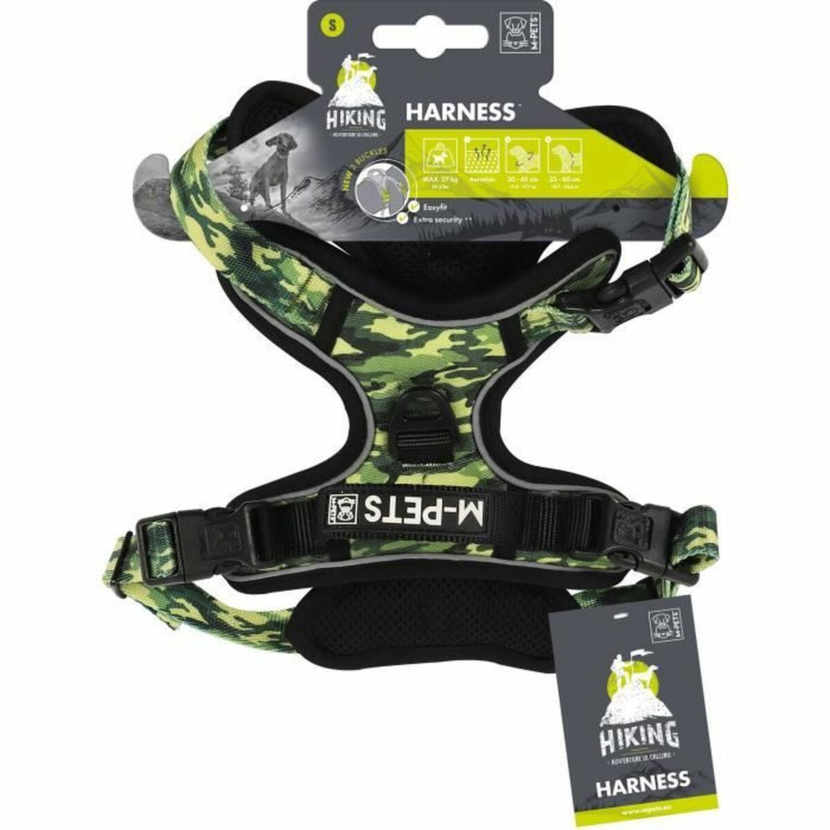 Dog Harness MPETS HIKING Green S-1